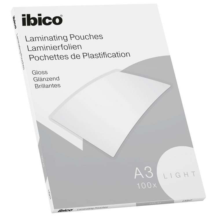 Ibico Basics A3 Gloss Laminating Pouches Light [Pack of 100]