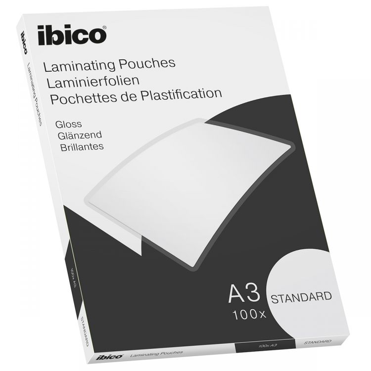 Ibico Basics A3 Gloss Laminating Pouches Standard [Pack of 100]