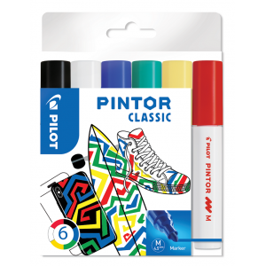 Pilot Pintor Medium Paint Markers Classic Colours [Pack of 6]