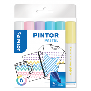 Pilot Pintor Medium Paint Markers Pastel [Pack of 6]