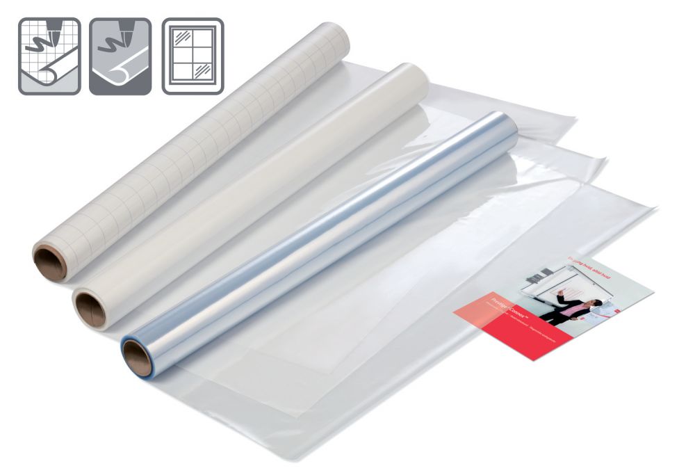 Nobo Instant Whiteboard White Gridded Dry Erase Sheets 600x800mm alternative image 1