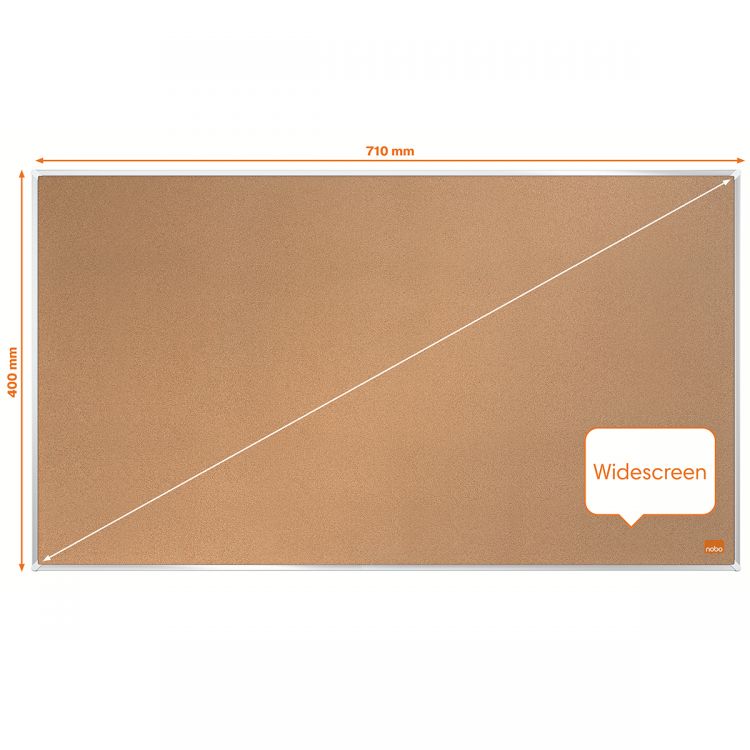 Nobo Impression Pro 710x400mm Widescreen Cork Notice Board