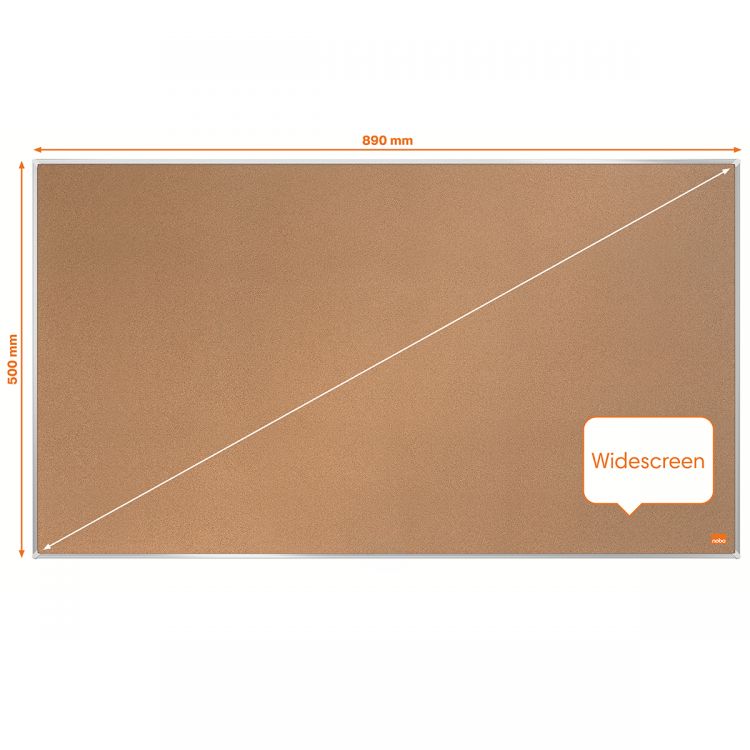 Nobo Impression Pro 890x500mm Widescreen Cork Notice Board