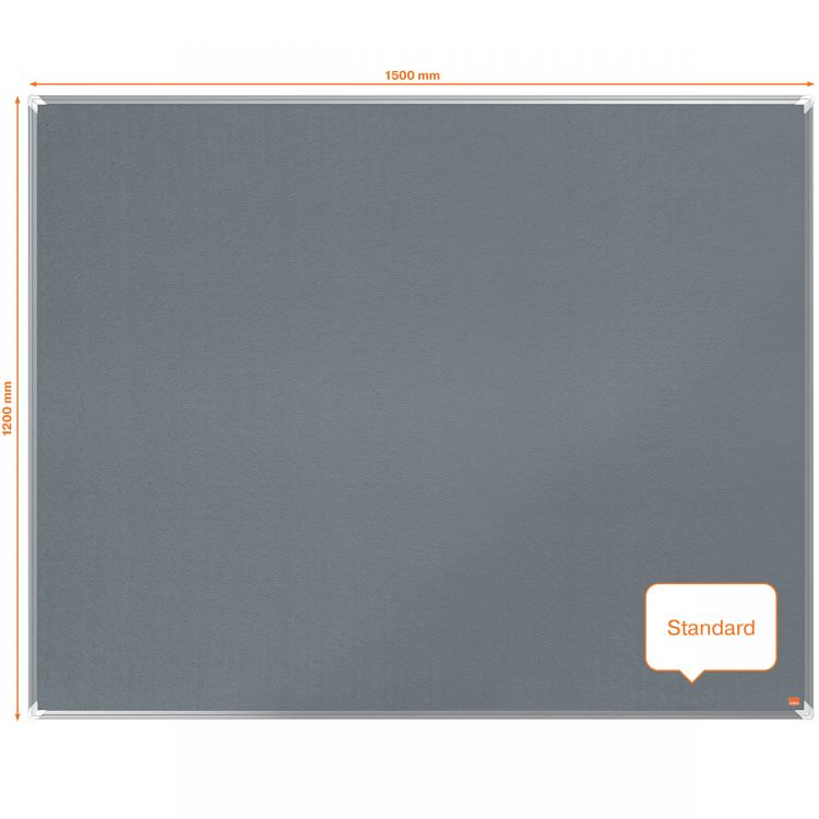 Nobo Premium Plus Grey Felt Notice Board 1500x1200mm