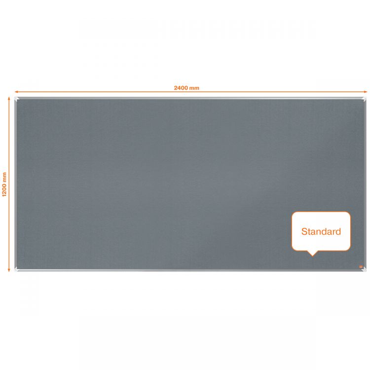 Nobo Premium Plus Grey Felt Notice Board 2400x1200mm