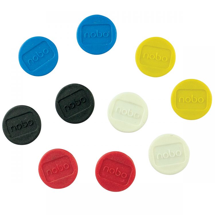 Nobo Magnetic 20mm Assorted Whiteboard Magnets [Pack of 10]