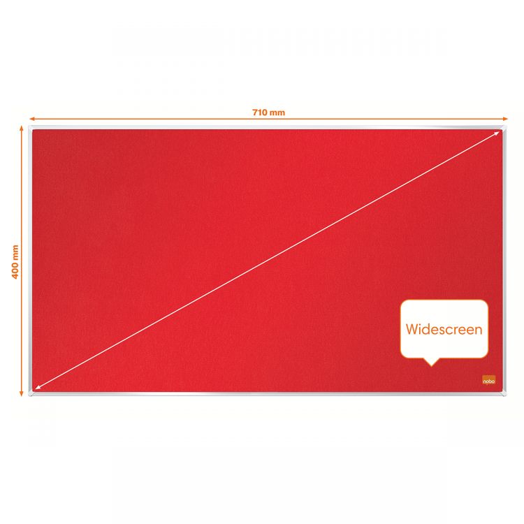 Nobo Impression Pro 710x400mm Widescreen Red Felt Notice Board