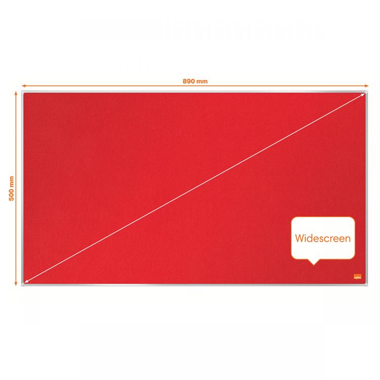 Nobo Impression Pro 890x500mm Widescreen Red Felt Notice Board