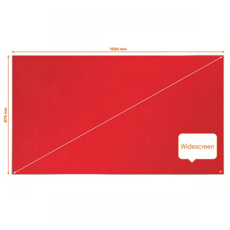 Nobo Impression Pro 1550x870mm Widescreen Red Felt Notice Board