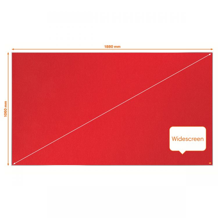 Nobo Impression Pro 1880x1060mm Widescreen Red Felt Notice Board