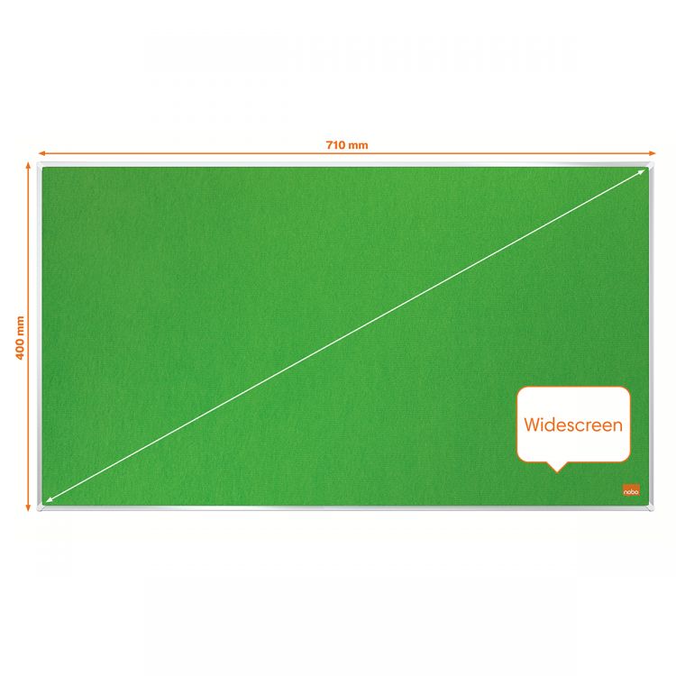 Nobo Impression Pro 710x400mm Widescreen Green Felt Notice Board