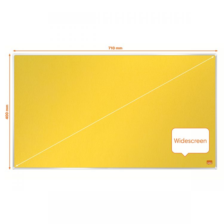 Nobo Impression Pro 710x400mm Widescreen Yellow Felt Notice Board