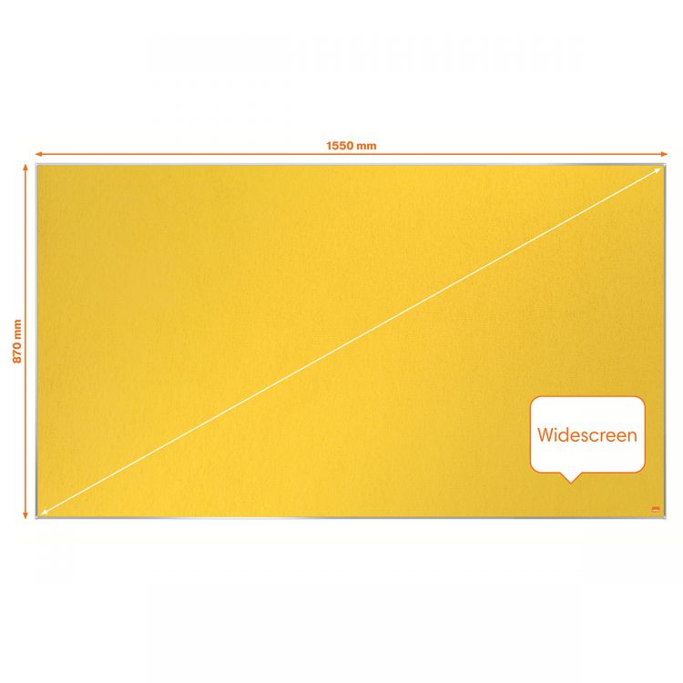 Nobo Impression Pro 1550x870mm Widescreen Yellow Felt Notice Board