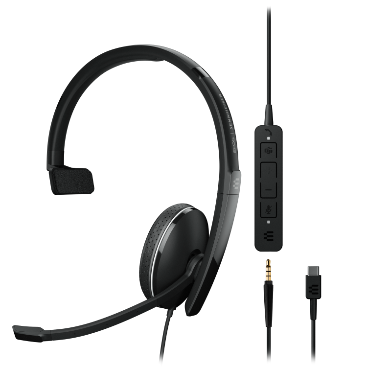 EPOS Sennheiser Adapt 135T II USB-C and 3.5mm Jack Monaural Headset