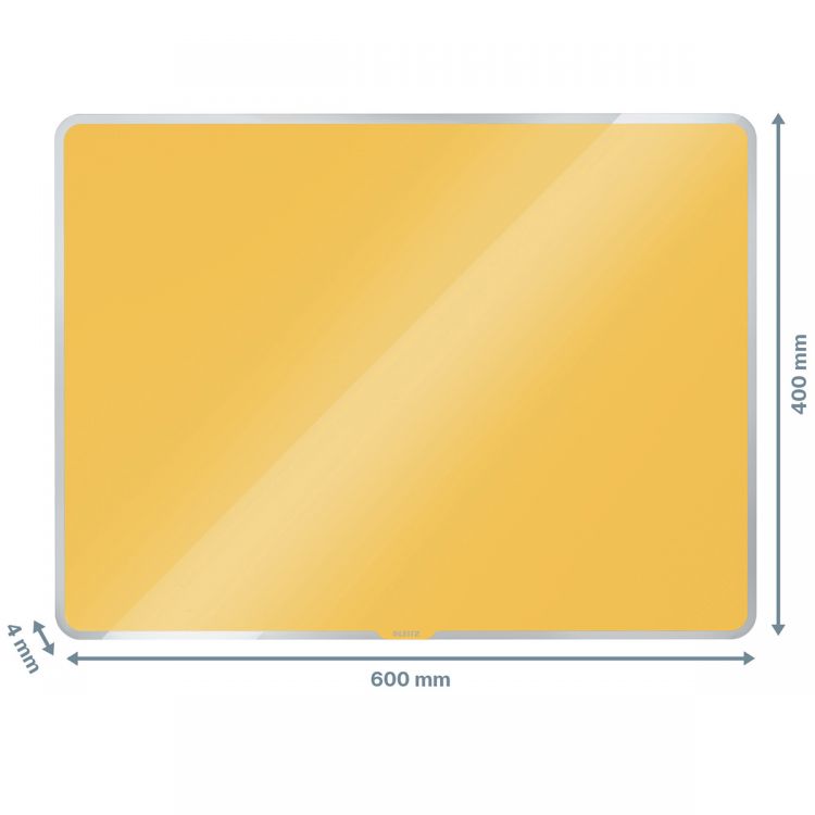 Leitz Cosy Magnetic Glass Whiteboard 600x400mm Warm Yellow