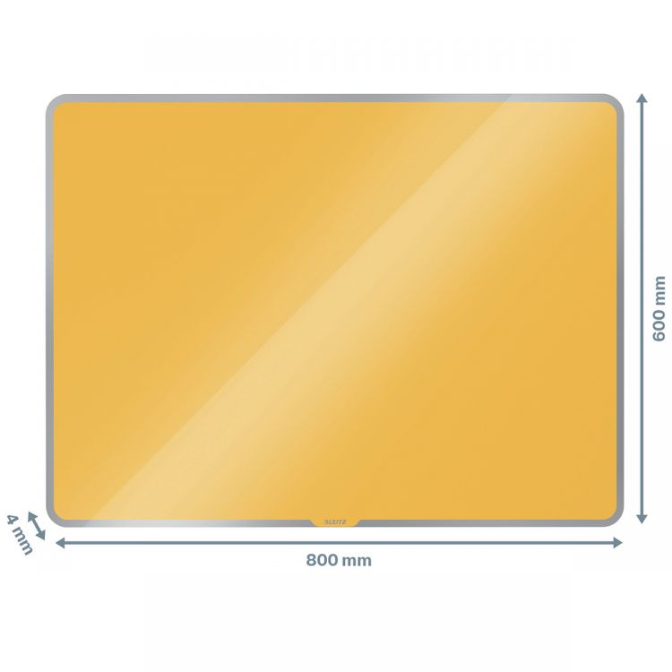 Leitz Cosy Magnetic Glass Whiteboard 800x600mm Warm Yellow