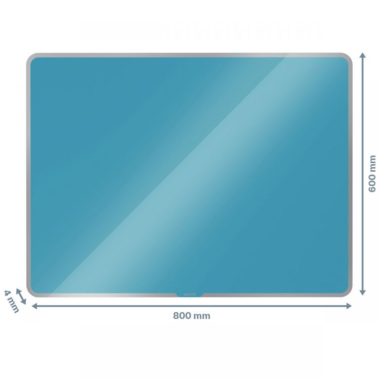 Leitz Cosy Magnetic Glass Whiteboard 800x600mm Calm Blue