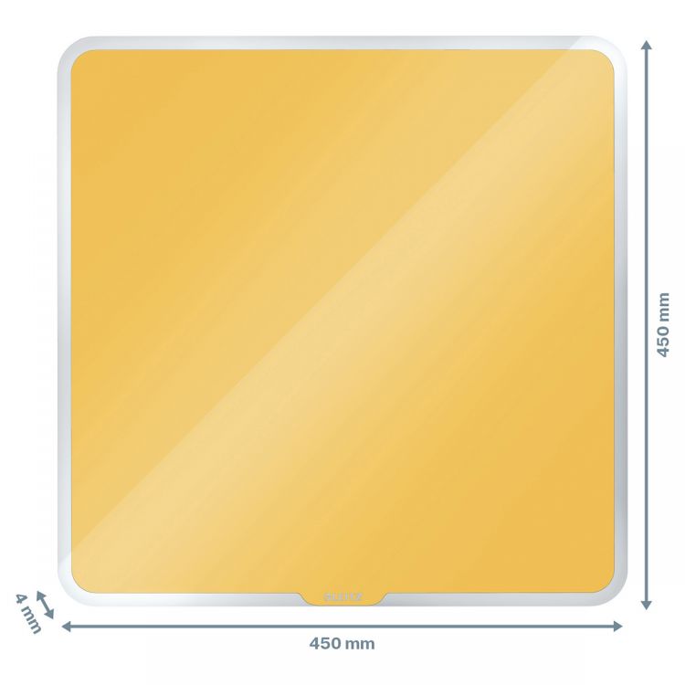 Leitz Cosy Magnetic Glass Whiteboard 450x450mm Warm Yellow