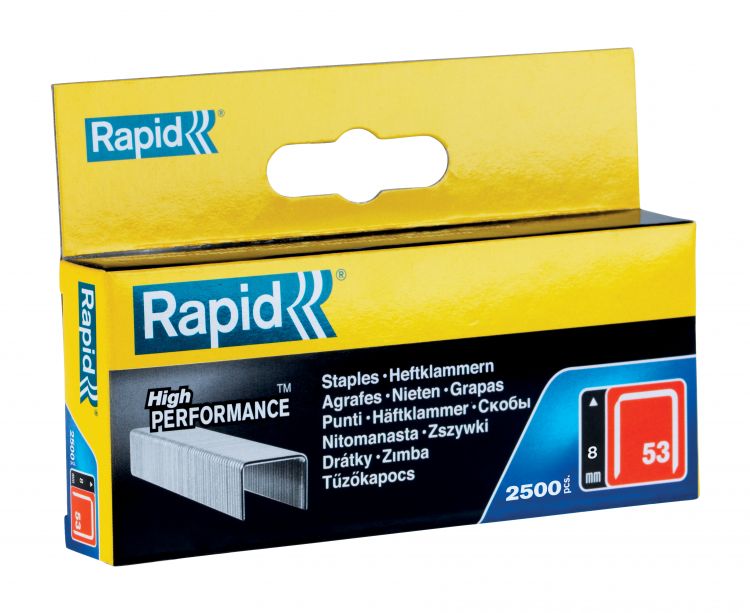 Rapid Number 53 Finewire 8mm Staples [Pack of 2500]