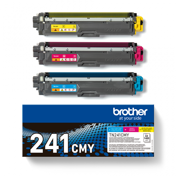 Brother TN241 Cyan Magenta and Yellow Toner Cartridge Pack