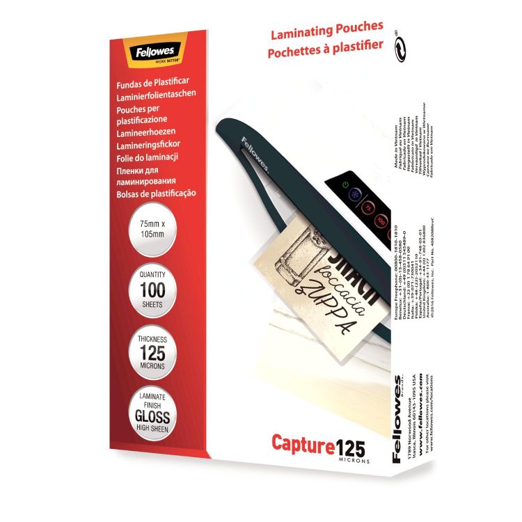 Fellowes Laminating Pouch 75x105mm 125micron [Pack of 100]