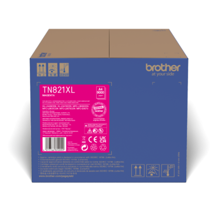 Brother TN-821XLM High Yield Magenta Toner Cartridge