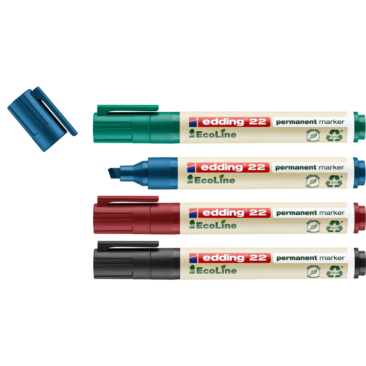edding 22-4 S EcoLine permanent marker [Pack of 4]