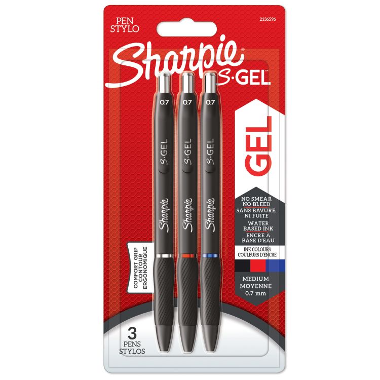 Sharpie 2136596 S-Gel Assorted 0.7mm point Pen [Pack of 3]