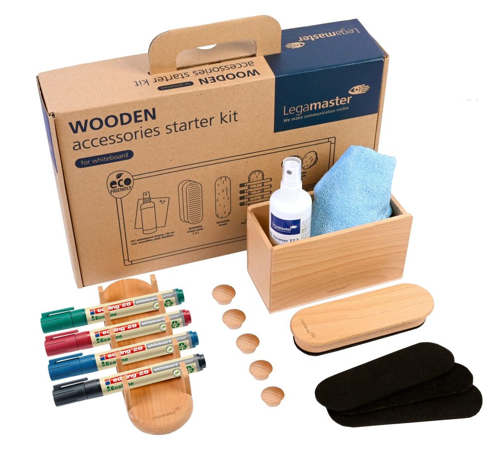 Legamaster WOODEN Whiteboard Accessory Set 17-PIECE alternative image 1