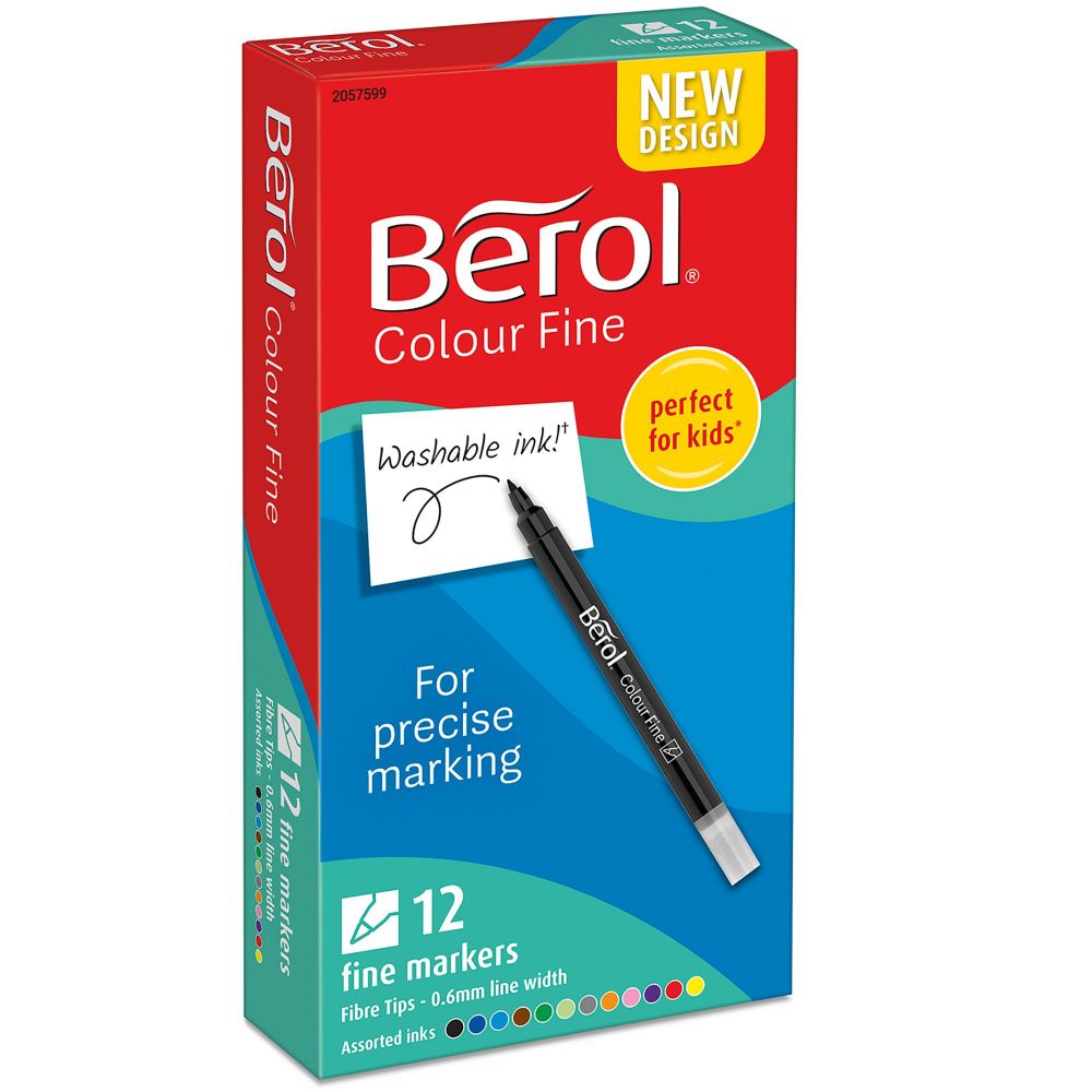 Berol Colour Fine Pen Assorted colours 0.6mm [Pack of 12]