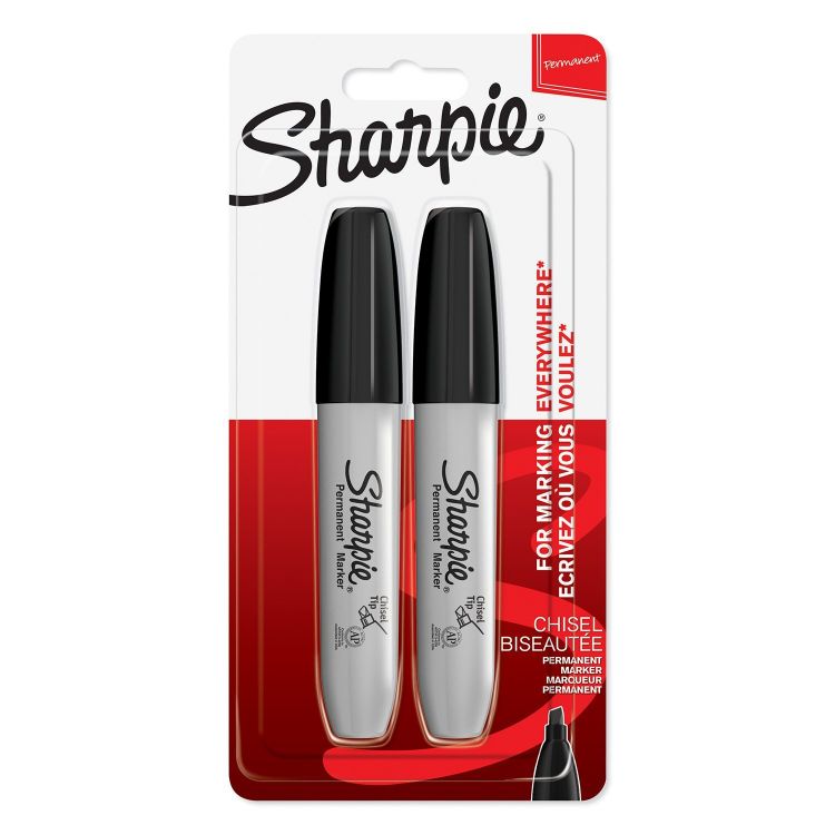 Sharpie 1986195 Ultra Fine Chisel Tip Black Permanent Pen Pack of 12 twin Blister Packs