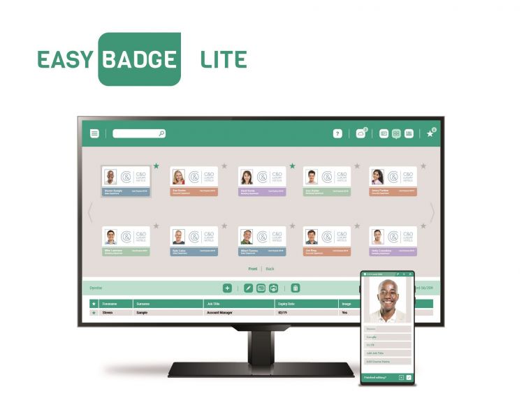 EasyBadge Lite ID Card Design Software (100 records, 1 database)