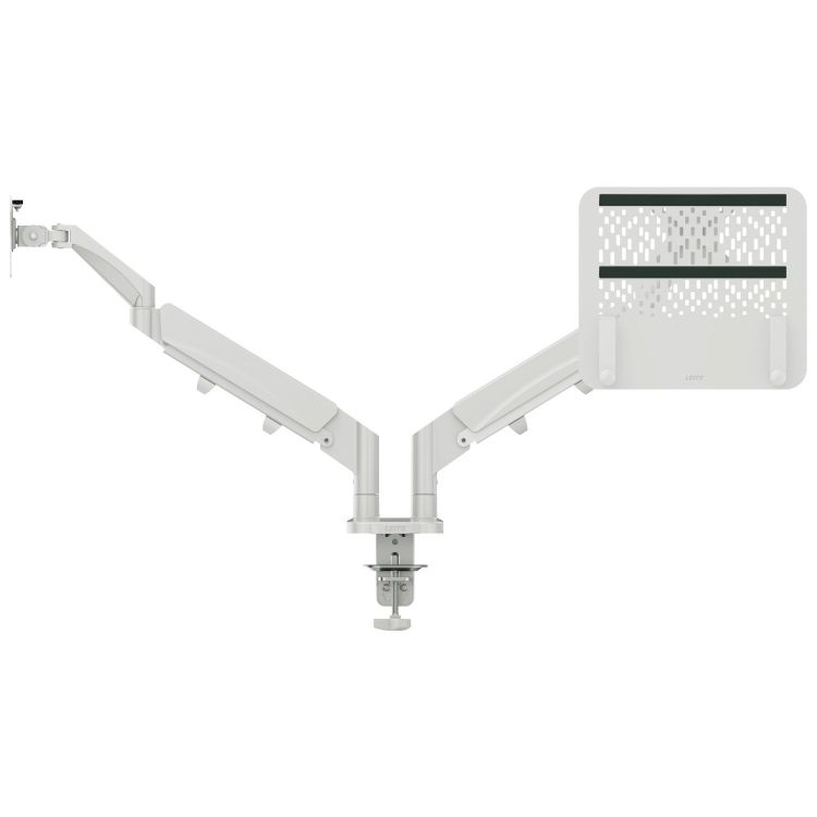 Leitz Ergo Space-Saving Dual Monitor and Laptop Arm Light Grey