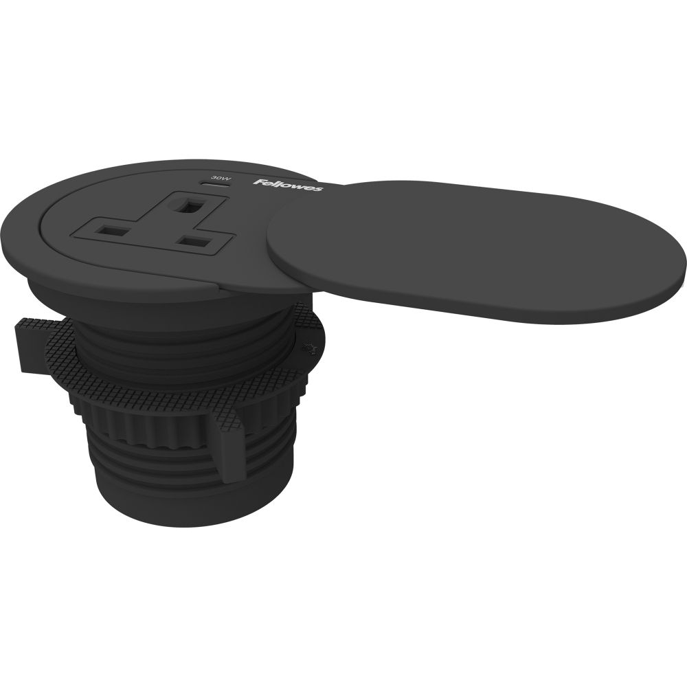 Fellowes Power Spot with 1 x Power Socket and 1 USB C Black