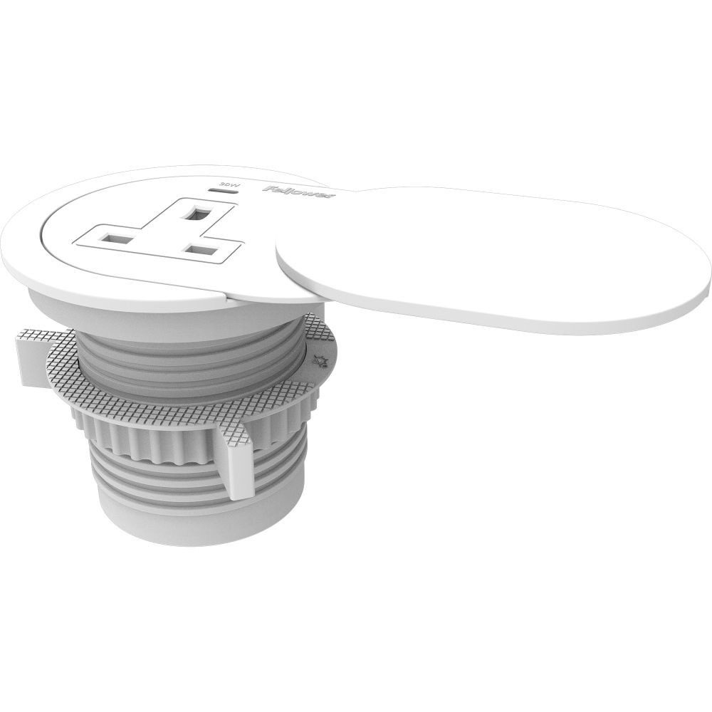 Fellowes Power Spot with 1 x Power Socket and 1 USB C White