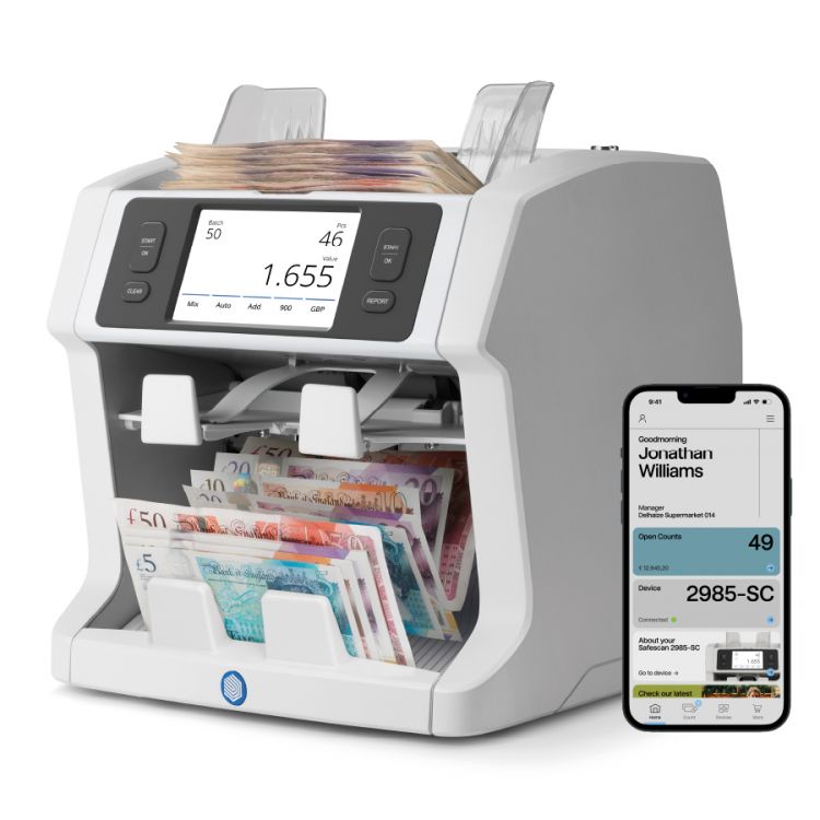Safescan 2985-SC Banknote Value Counter and Sorter with SmartConnect