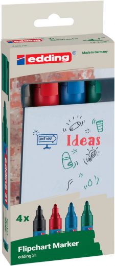 edding 31 Ecoline flipchart marker Marker Assorted [Pack of 4]