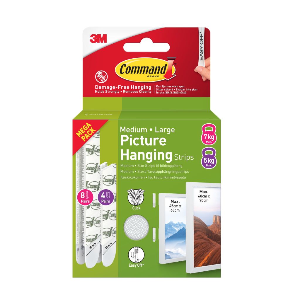 Command Picture Hanging Strips White Medium and Large Value Pack