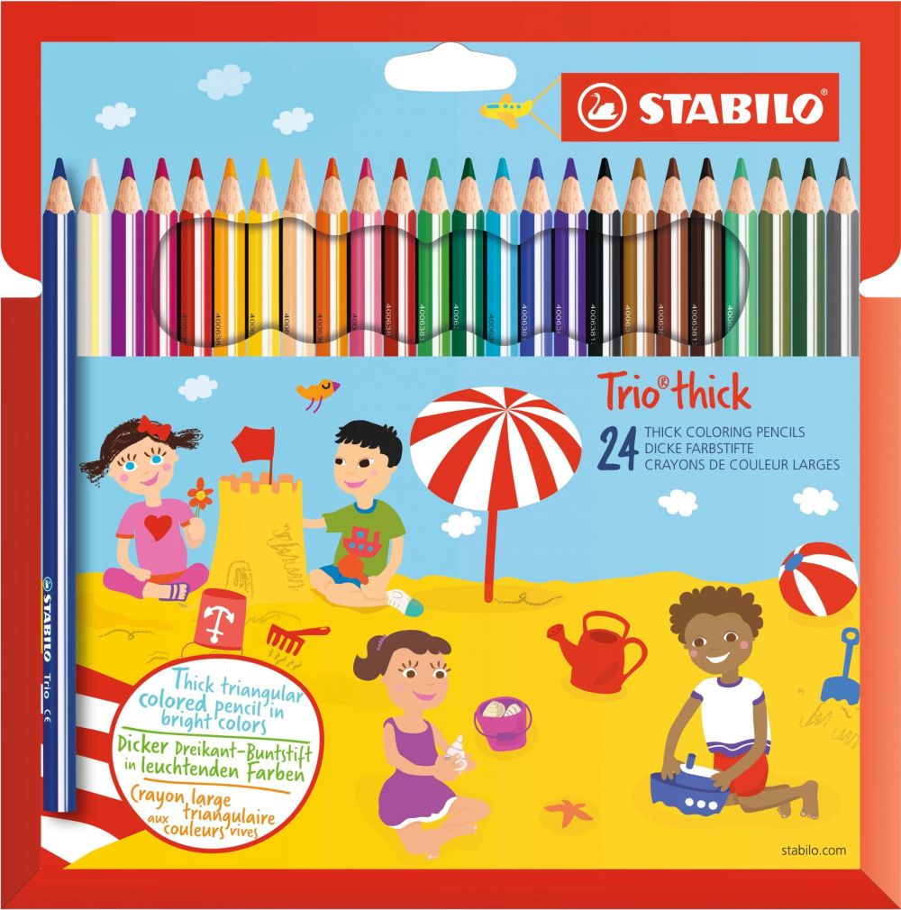 STABILO Trio thick Triangular Colouring Pencil Pack of 24 Assorted Col