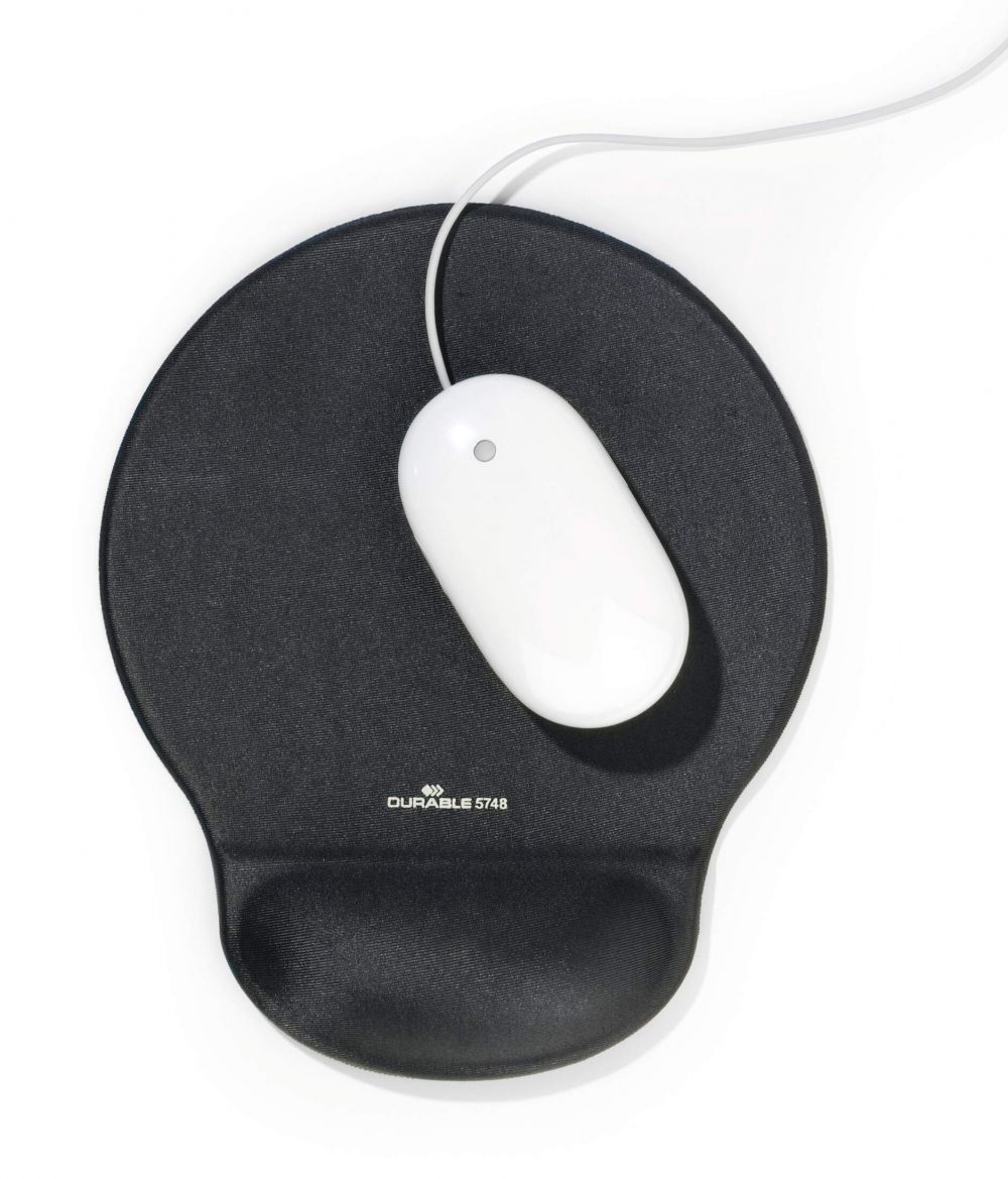 Durable ERGOTOP Soft Touch Mouse Mat with Gel Support Wrist Rest Grey