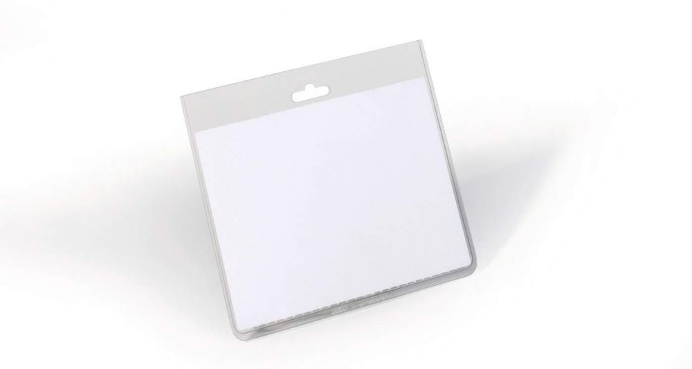Durable Name Badge ID Card Holders with Insert Cards  60x90mm [Pack of 20]
