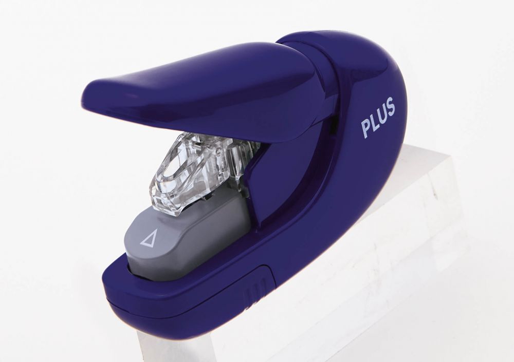 Plus By Pentel Staple-Free Stapler Power Assist Mechanism 5 Sheet Blue