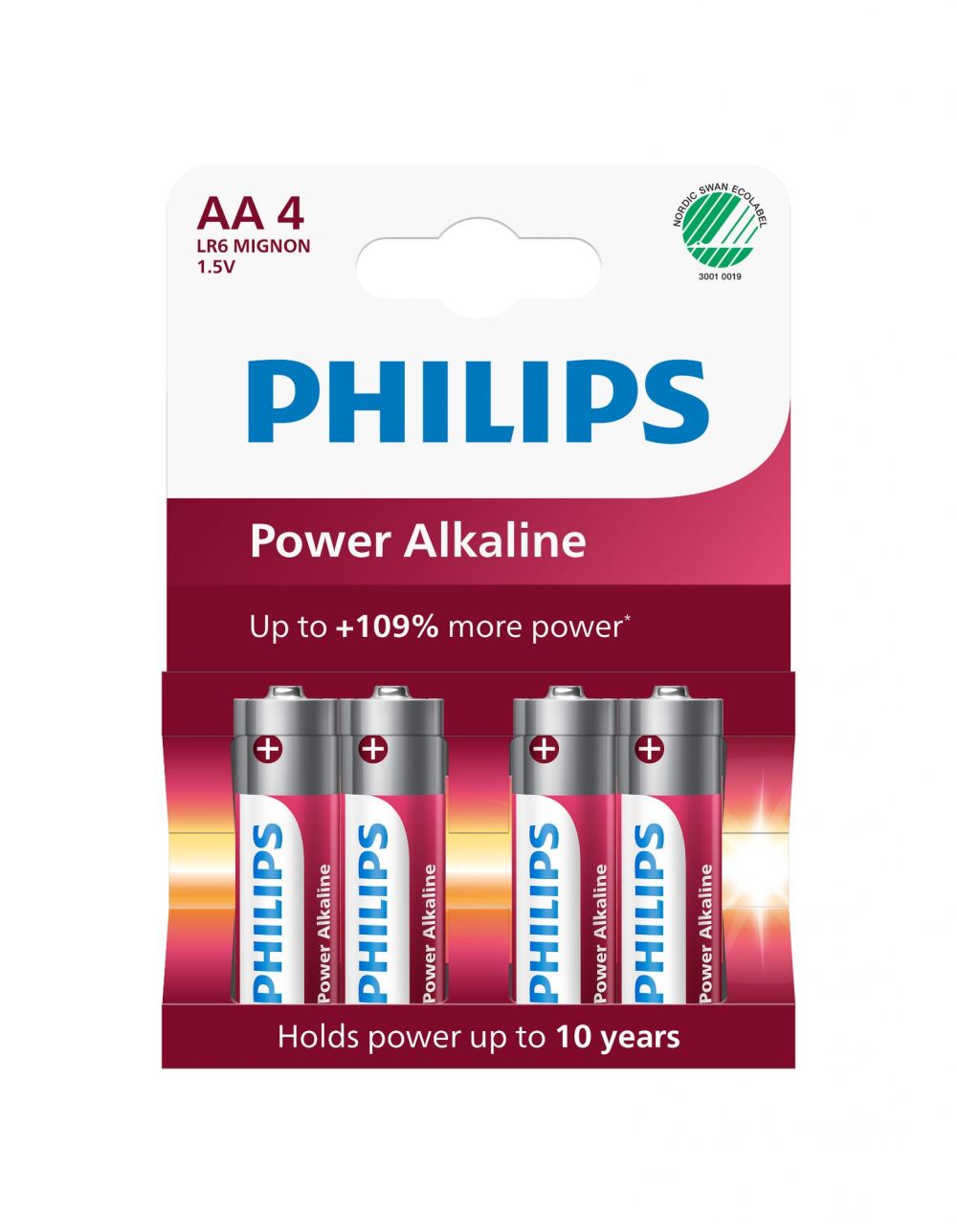 Philips Power Alkaline AA Batteries [Pack of 4]