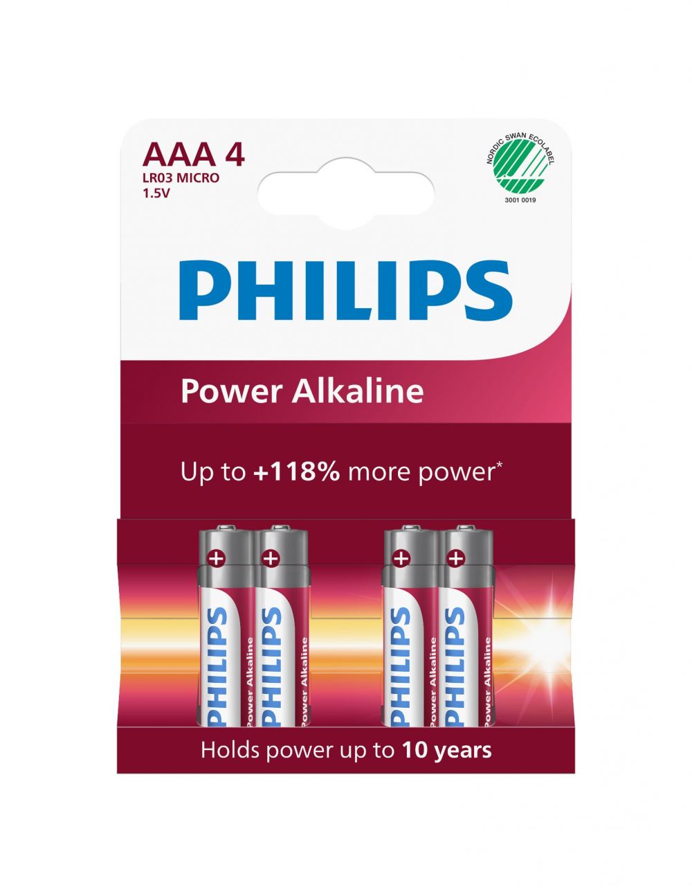 Philips Power Alkaline AAA Batteries [Pack of 4]