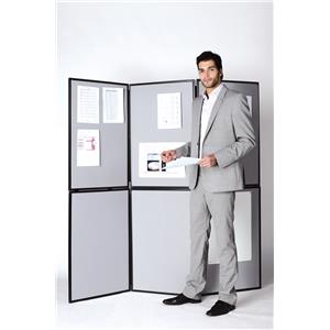 Bi-Office 3 Panel Showboard Exhibition System Grey
