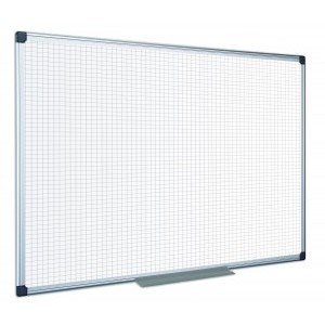 Bi-Office Maya Gridded Magnetic Aluminium Framed Whiteboard 600x450mm