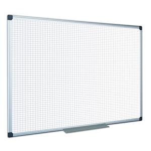 Bi-Office Maya Gridded Magnetic Aluminium Frame Whiteboard 1500x1200mm