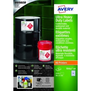 Avery B7651-50 Ultra Resistant Labels 65/Sheet [Pack of 50]