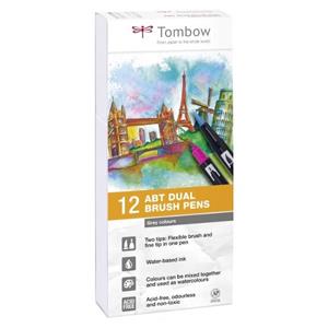 Tombow ABT Dual Brush Pen 2 Tips Grey Tones [Pack of 12]