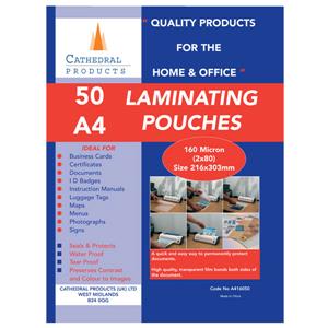 Cathedral Laminating Pouches 2x75 micron A4 Gloss [Pack of 50]